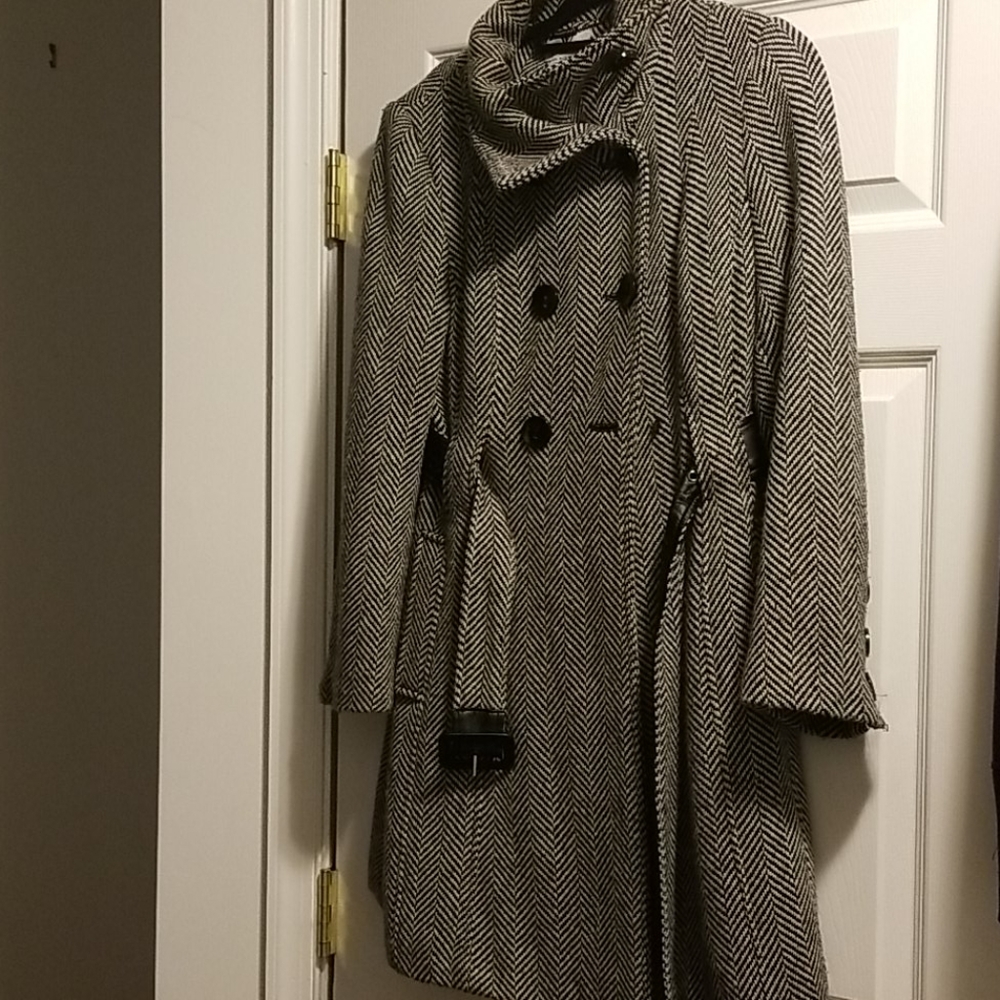 Black & white Peacoat Womens Petite Medium
